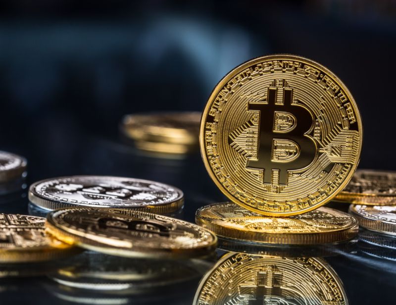 Gold Bitcoin coins