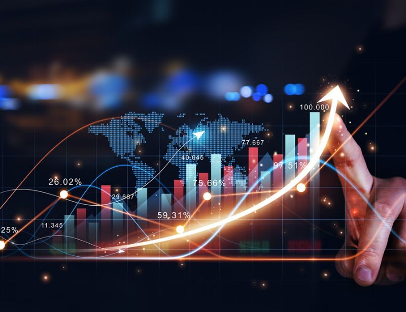 Rising financial growth chart